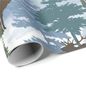 Elch im Winterwald Geschenkpapier (Rolleneckpunkt)