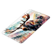 Elch in Aquarell-Wildblumen Magnet (Linke Seite)