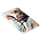 Elch in Aquarell-Wildblumen Magnet (Rechte Seite)