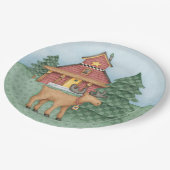 Elch in der Hütte Pappteller (Schrägansicht)