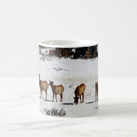 Elch in der Schneekaffee-Tasse Kaffeetasse (Mittel)