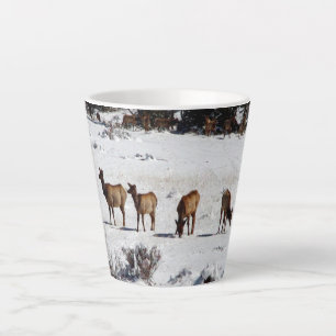 Elch in Snow latte Tasse