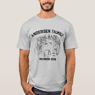 Elch in Wald Illustration Benutzerdefinierte Famil T-Shirt