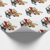 Elch ist im Winter Skaten| Rückenfarbe Geschenkpapier (Ecke)
