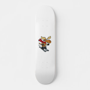 Elch ist im Winter Skaten Rückenfarbe Skateboard