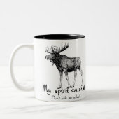Elch ist mein Geistentier. Für Naturliebhaber Zweifarbige Tasse (Links)