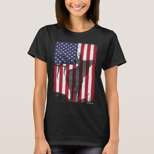 Elch Jagd Bugling Bull US Flag American Retro T-Shirt (Vorderseite)