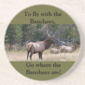 Elch-Jagd-Sandstein-Tier-Untersetzer Untersetzer (Vorne)