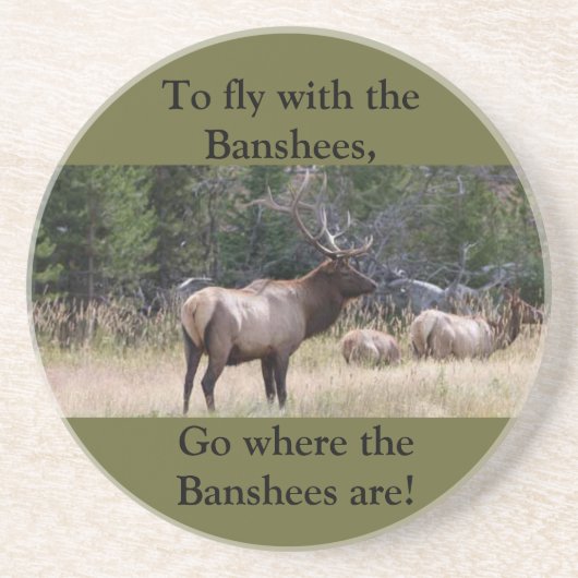 Elch-Jagd-Sandstein-Tier-Untersetzer Untersetzer (Vorne)