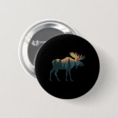 Elch Jagd Wandern Outdoor Camping Wald Männer Wo Button (Vorne & Hinten)