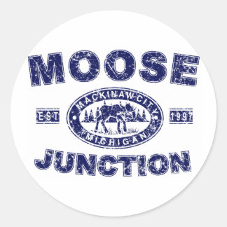 Elch-Junction-Distressed-[ Runder Aufkleber