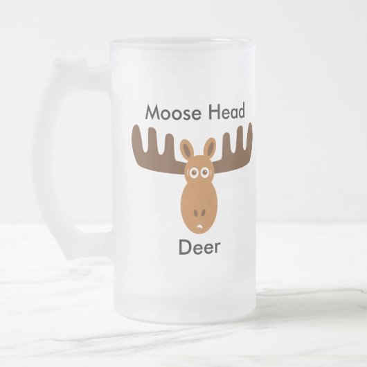 Elch Kopf-Elch Kopf Hirsch Mattglas Bierglas (Links)