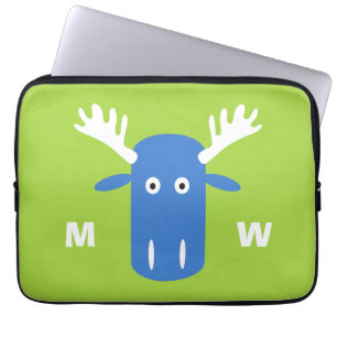 Elch Kopf Pop Art individuelle Monogramm Laptop Hü Laptopschutzhülle