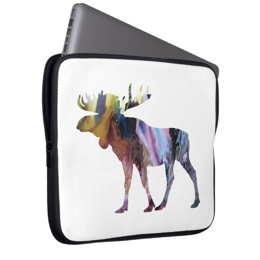 Elch-Kunst Laptopschutzhülle (Vorne Rechts)