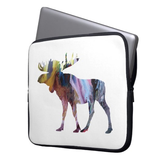 Elch-Kunst Laptopschutzhülle (Vorderseite Links)