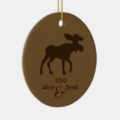 Elch-Land-rustikale Weihnachtsbaum-Verzierung Keramik Ornament (Rechts)