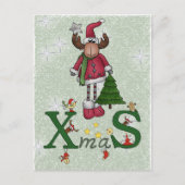 Elch mit Baum Feiertagspostkarte (Vorderseite)