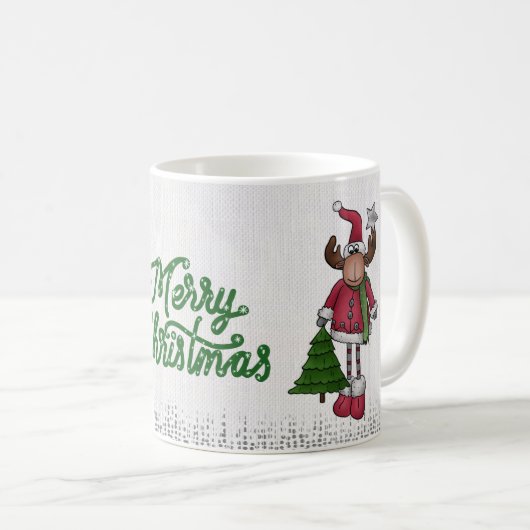 Elch mit Baum  Kaffeetasse (VorderseiteRechts)