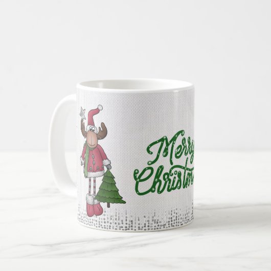 Elch mit Baum Kaffeetasse (Vorderseite Links)