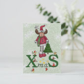 Elch mit Baum Postkarte (Stehend Vorderseite)