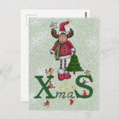 Elch mit Baum Postkarte (Vorne/Hinten)