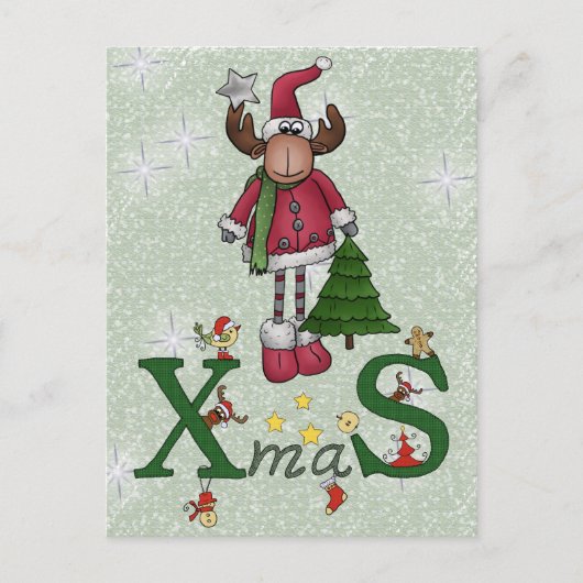 Elch mit Baum Postkarte (Vorderseite)