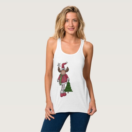 Elch mit Baum Tank Top (Vorderseite Vollansicht)