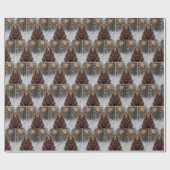 Elch mit hässlichem Weihnachtspullover Geschenkpapier (Flach)