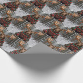 Elch mit hässlichem Weihnachtspullover Geschenkpapier (Ecke)