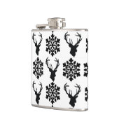 Elch mit Schneeflocken Flachmann (Links)