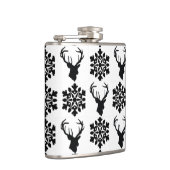 Elch mit Schneeflocken Flachmann (Rechts)