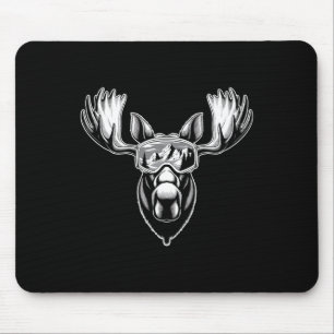 Elch mit Skibrille Skifahren Snowboarden Winter Mousepad
