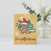 Elch mit Zuckerseltsch Postkarte (Stehend Vorderseite)