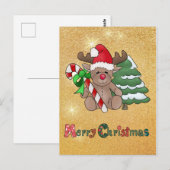 Elch mit Zuckerseltsch Postkarte (Vorne/Hinten)