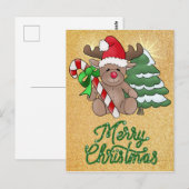 Elch mit Zuckerseltsch Postkarte (Vorne/Hinten)