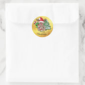 Elch mit Zuckerstange Runder Aufkleber (Tasche)