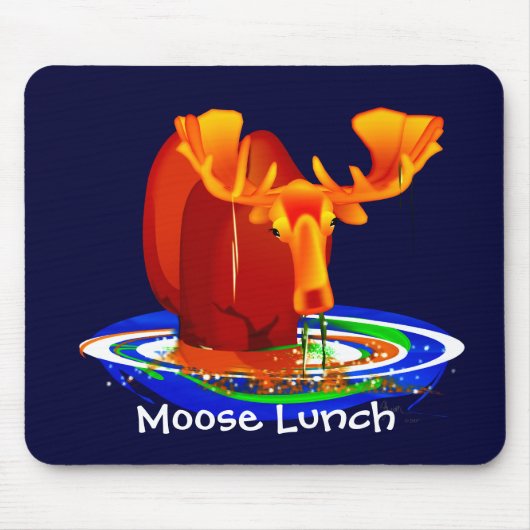 Elch-Mittagessen Mousepad (Vorne)