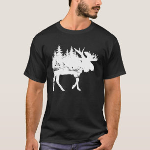 Elch Natur Alaska Wandern Angeln Camping Jagen T-Shirt
