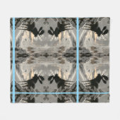 "Elch nebliger Morgen" Fleecedecke (Vorderseite (Horizontal))
