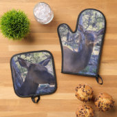 Elch Ofenhandschuh & Topflappen-Set (Oben Unten)