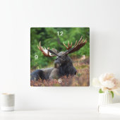 Elch Quadratische Wanduhr (Zuhause)
