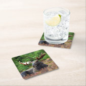 Elch Rechteckiger Pappuntersetzer (Vor Ort)