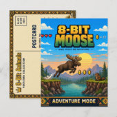 Elch, Retro-8-Bit-Pixelkunst Postkarte (Vorne/Hinten)