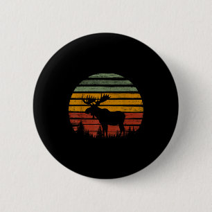 Elch Retro Vintage 80er Lustiges Elchliebhaber-Ges Button