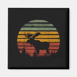 Elch Retro Vintage 80er Lustiges Elchliebhaber-Ges Magnet