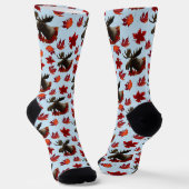Elch Rote Ahornblätter Socken (Gewinkelt)