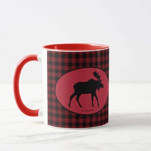 Elch-rotes schwarzes kariertes tasse (Links)