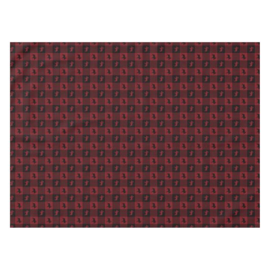 Elch-rotes schwarzes kariertes tischdecke (Vorderseite (Horizontal))
