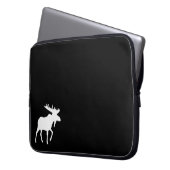 Elch-schwarze Laptop-Hülse 15" Laptopschutzhülle (Vorderseite Links)