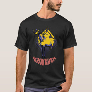 Elch Schweden Hej Outdoor Scandinavia Angeln holi T-Shirt